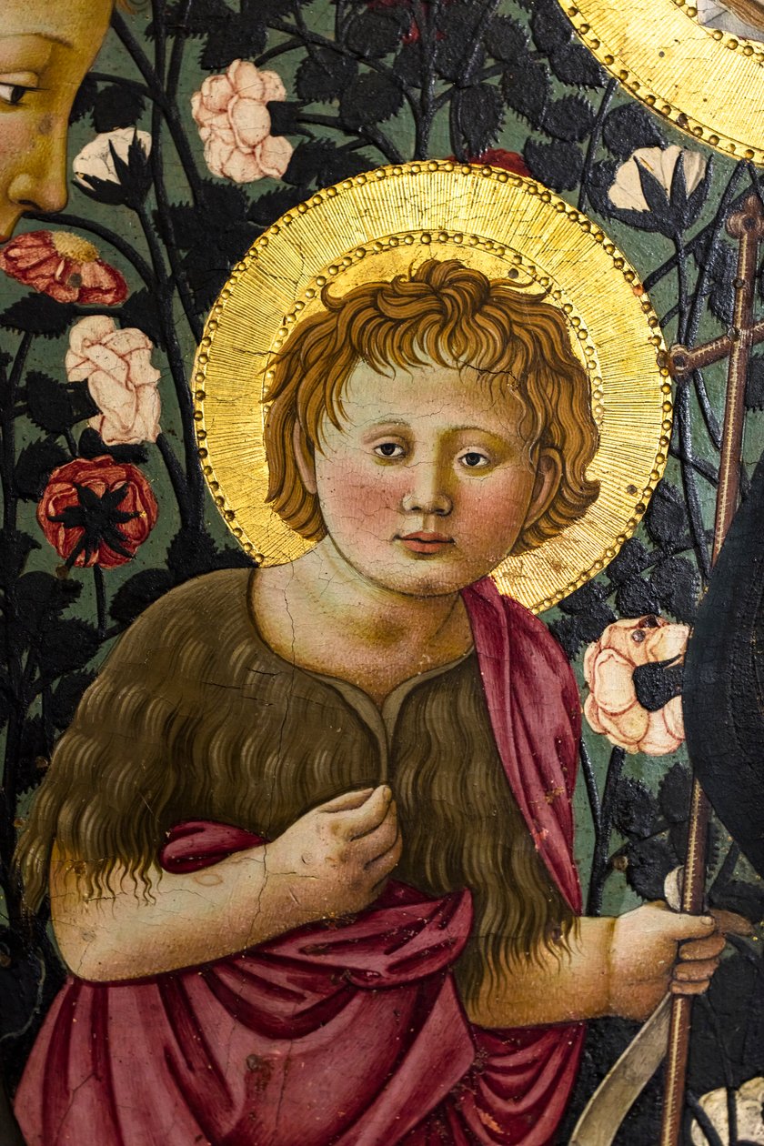 La Vierge Marie, saint Jean et deux anges adorant l