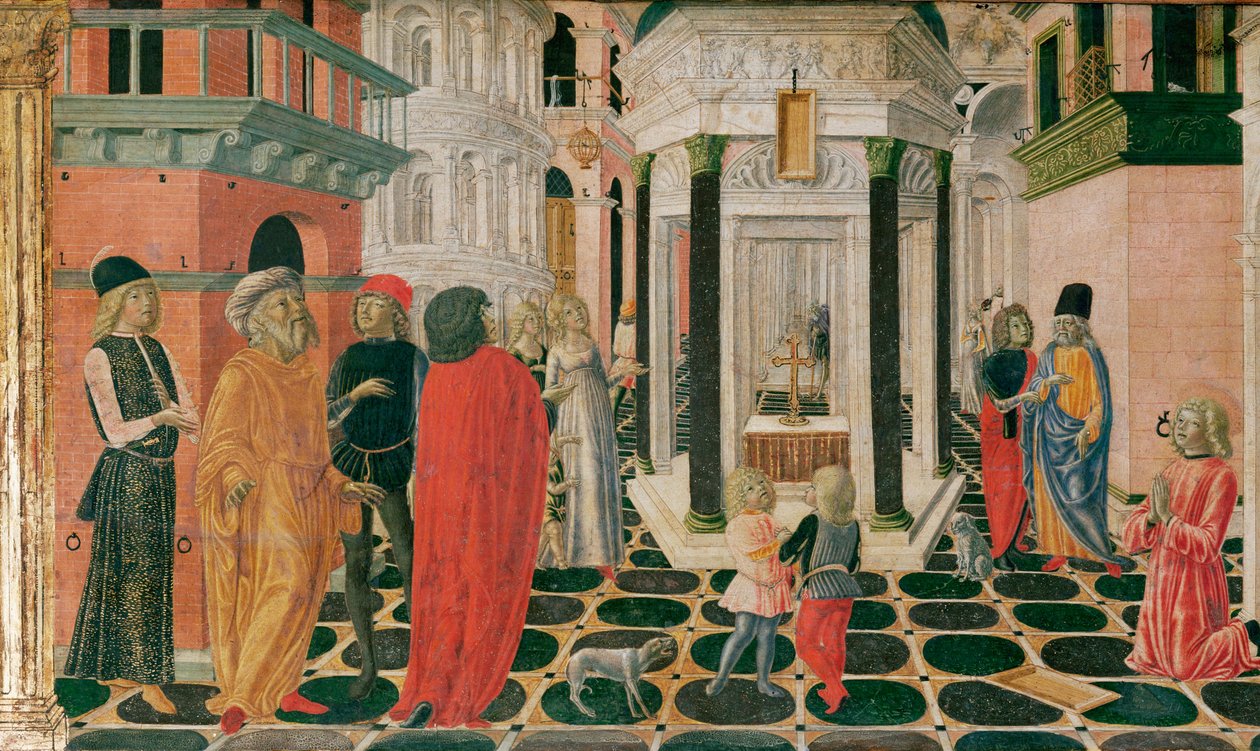 Scène de la vie de Saint Bernardino (tempera sur bois) - Neroccio di (1447-1500) Landi