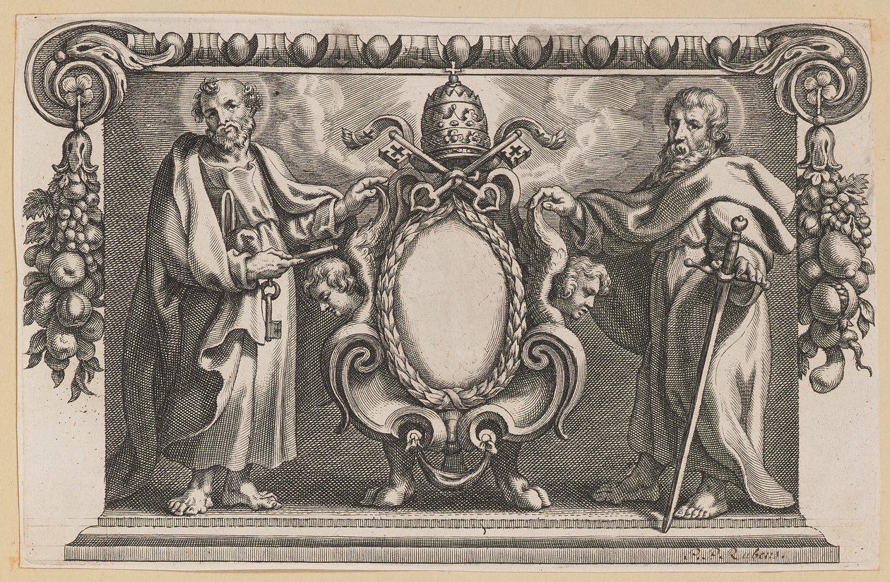 Vignette pour un livre dédié au Pape Urbain VII - Netherlandish 17th Century after Sir Peter Paul Rubens