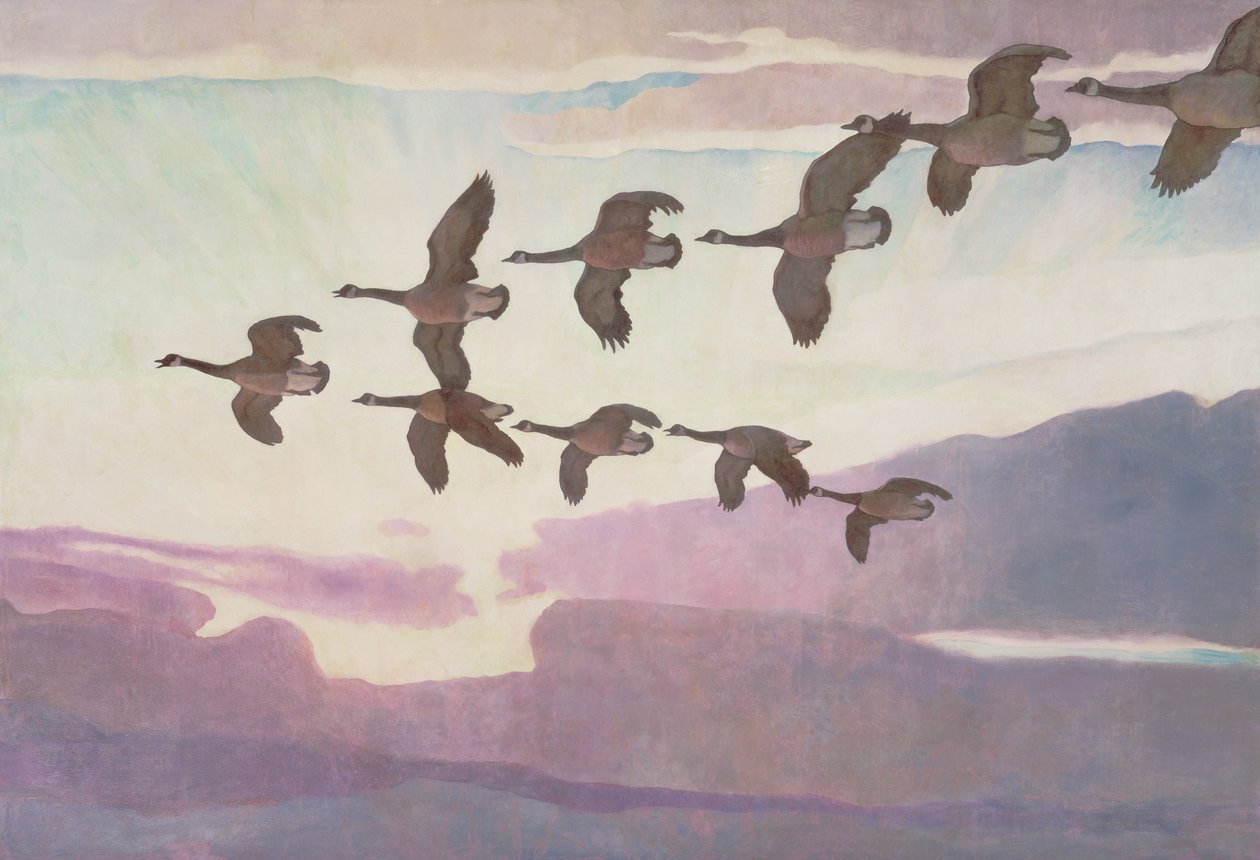 Bernaches du Canada au printemps, 1941 - Newell Convers Wyeth
