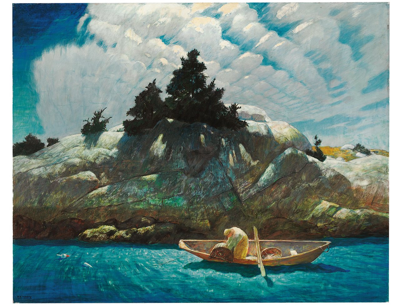 Black Spruce Ledge (Pêche au homard au large de Black Spruce Ledge) - Newell Convers Wyeth