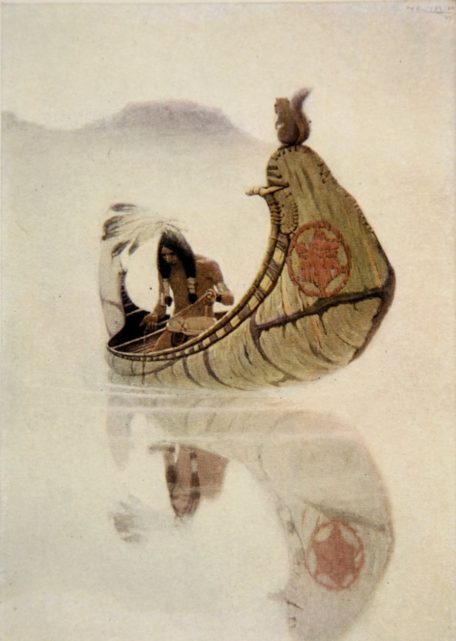 Frontispice de The Song of Hiawatha par Henry Wadsworth Longfellow (1807-82), pub. par George G. Harrap und Company Ltd., 1911 - Newell Convers Wyeth