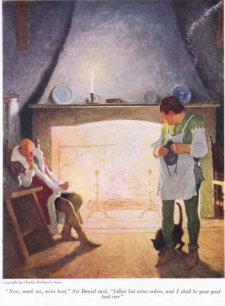 Maintenant écoute-moi, mon hôte, dit Sir Donald, suis mes ordres et je serai toujours ton bon seigneur, 1916 - Newell Convers Wyeth