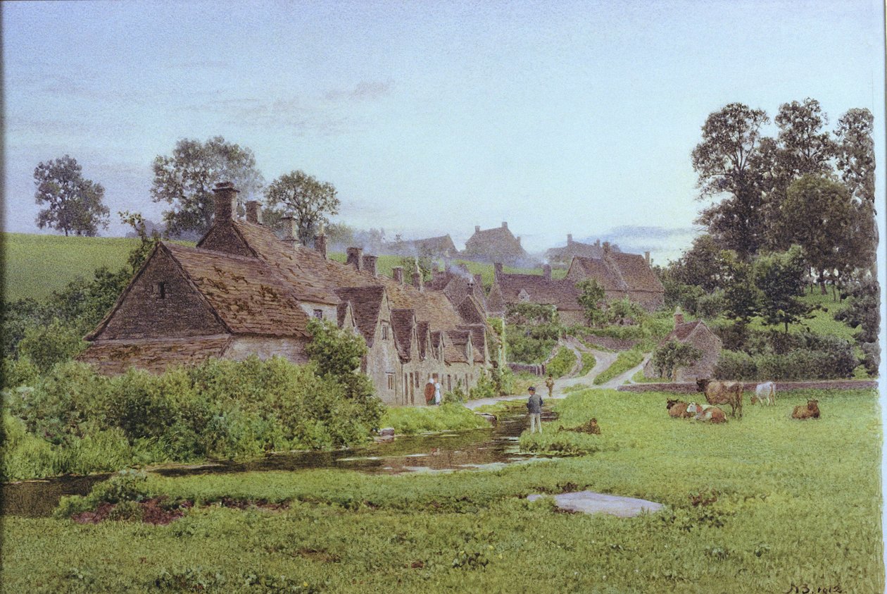 Soirée à Arlington Row, Bibury, Gloucestershire - Newton Bennett