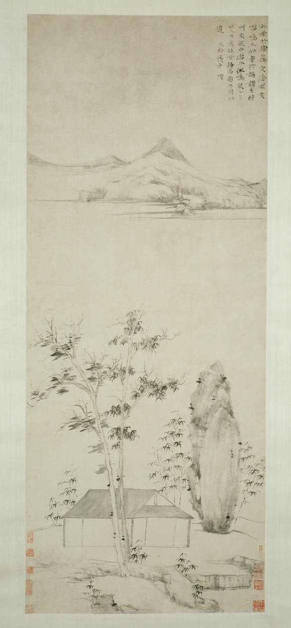 Pensées poétiques dans un pavillon forestier 林堂詩思圖 - Ni Zan