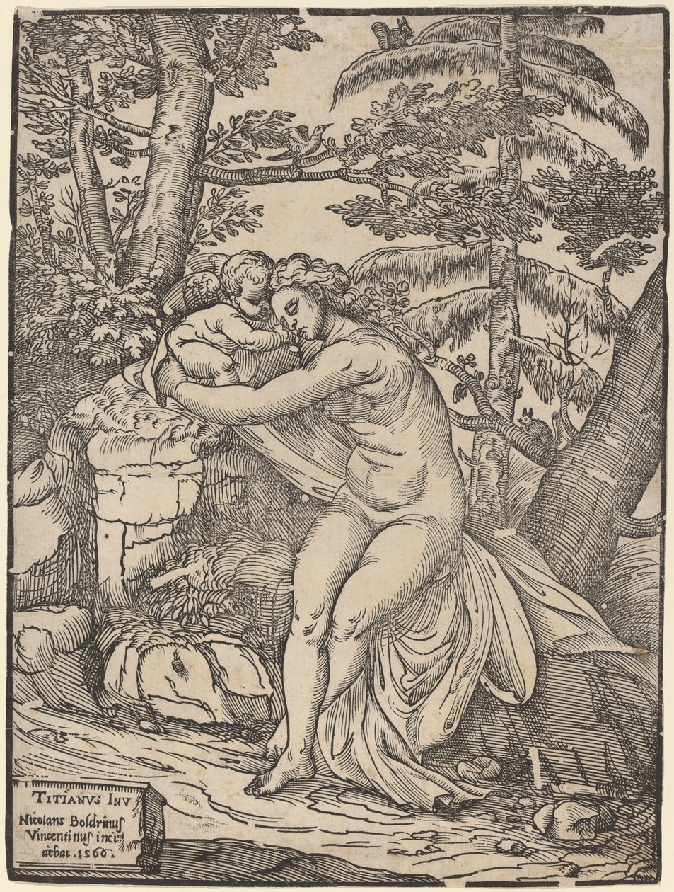 Vénus et Cupidon - Niccolò Boldrini after Titian