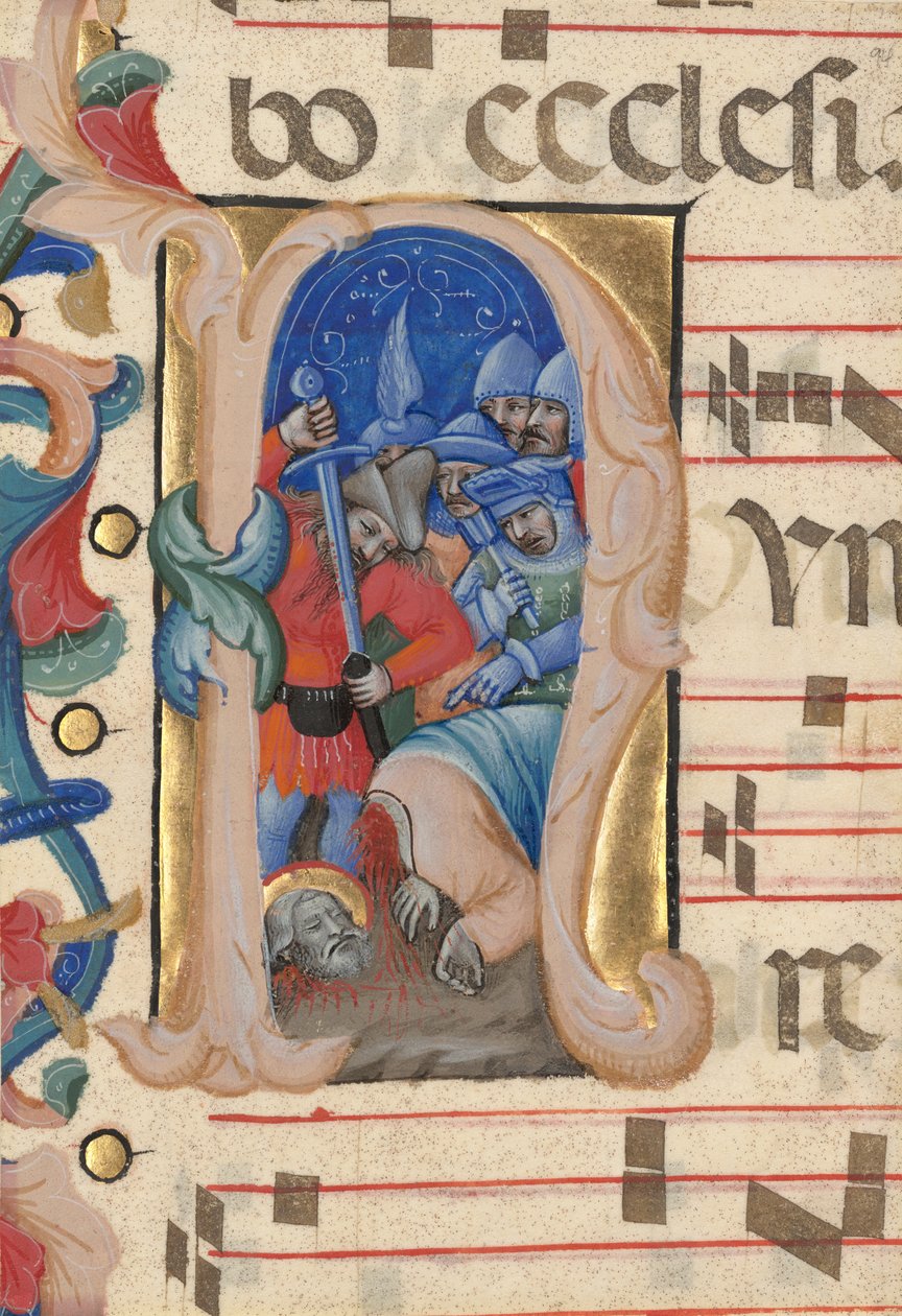 Initial N : La décapitation de Saint Paul - Niccolò di Giacomo da Bologna