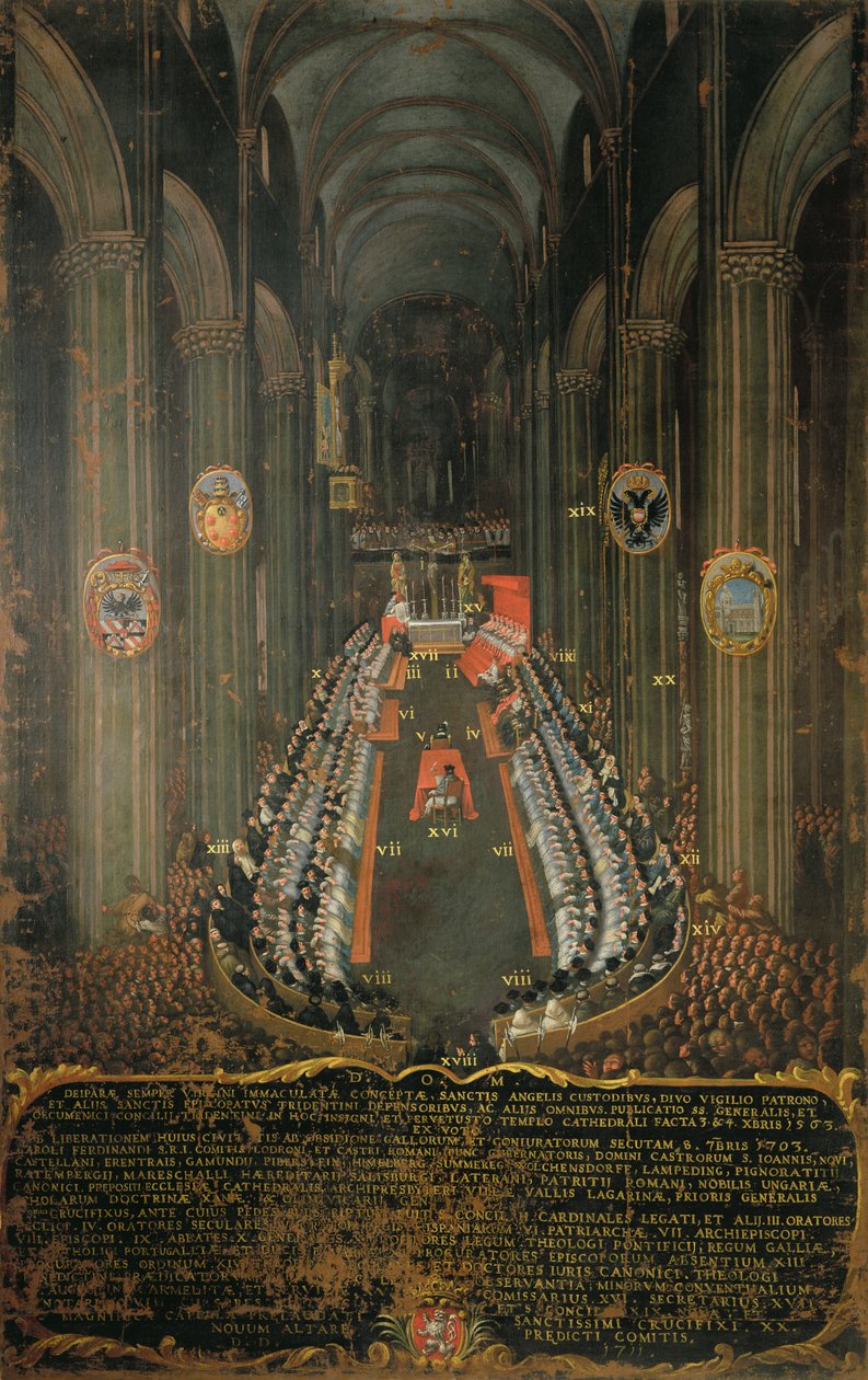 Session de clôture du Concile de Trente en 1563 - Niccolo Dorigati