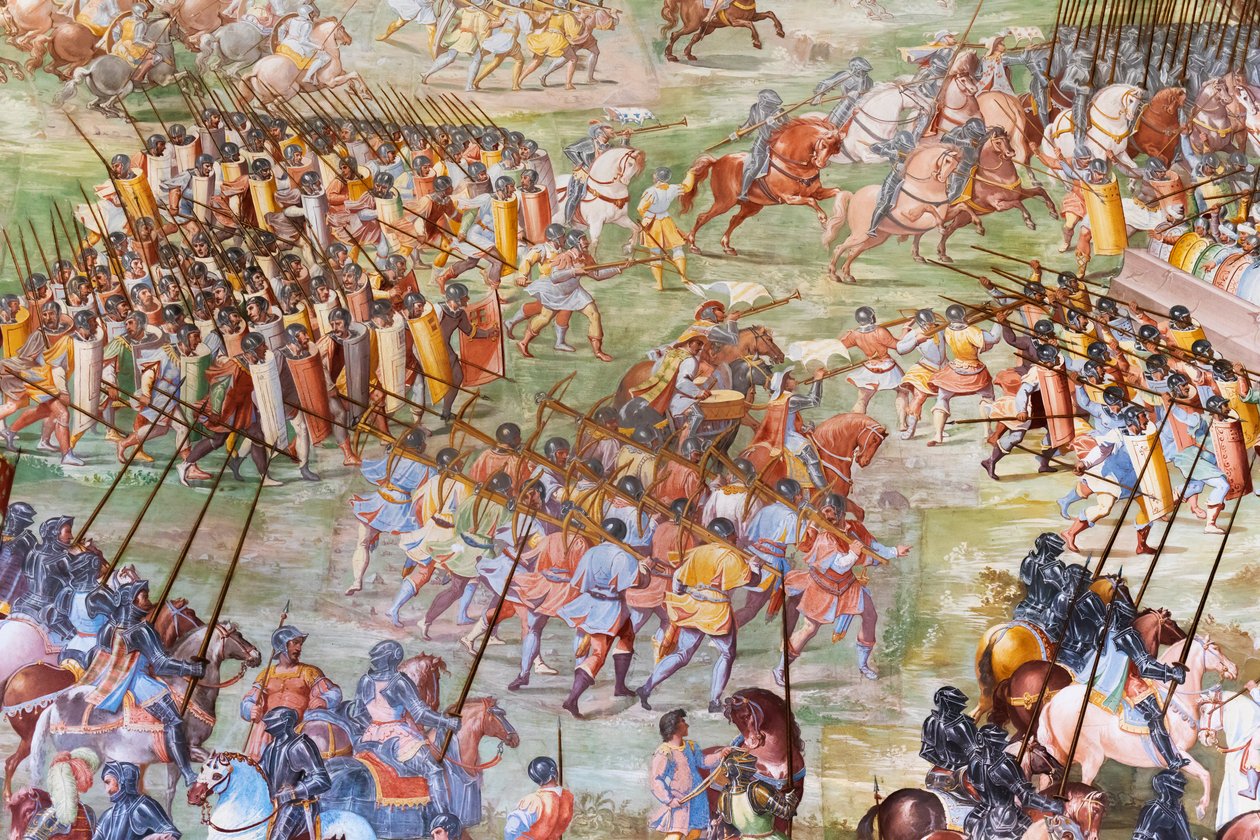 (détail) fresque dans la Salle des Batailles de la Bataille de La Higueruela de 1431 - Niccolo Granello