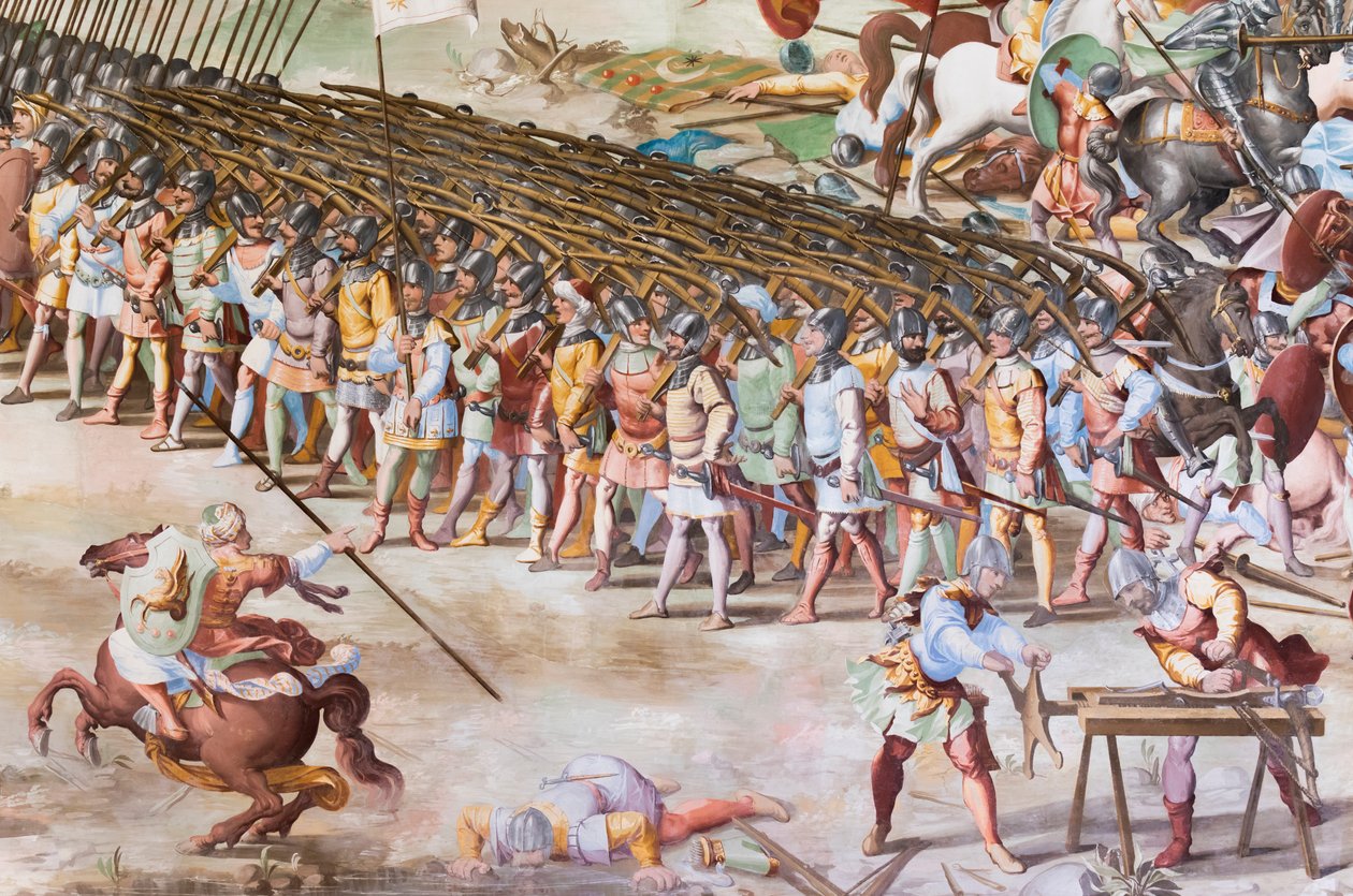 (détail) fresque dans la Salle des Batailles de la Bataille de La Higueruela de 1431 - Niccolo Granello