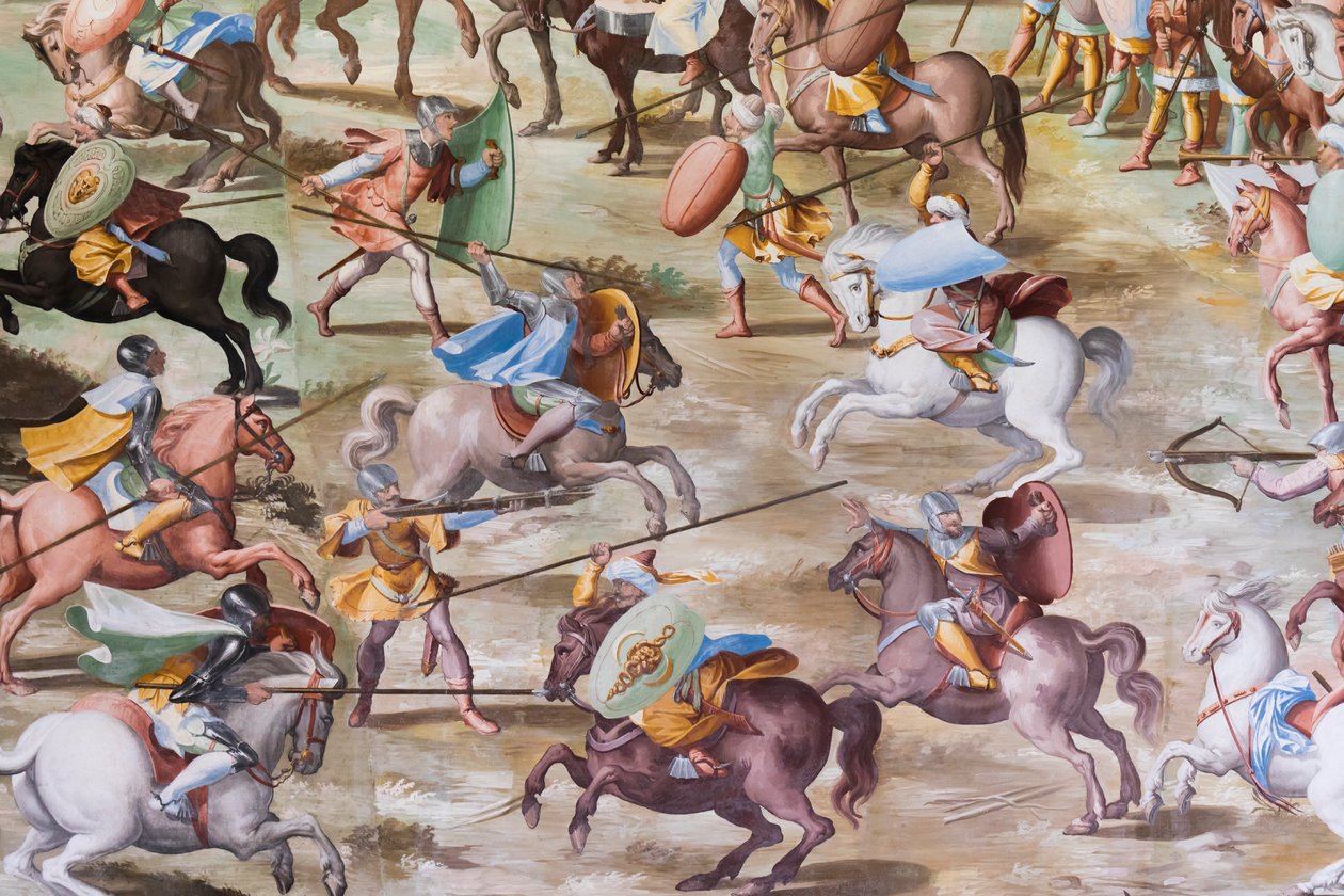 (détail) fresque dans la Salle des Batailles de la bataille de La Higueruela de 1431 - Niccolo Granello