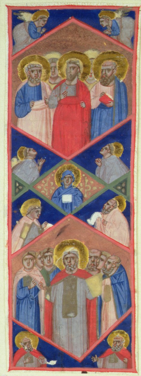 Huit saints, dont Saint Pierre, Saint André, Saint Étienne, Saint Laurent, un pape saint, Saint Antoine l