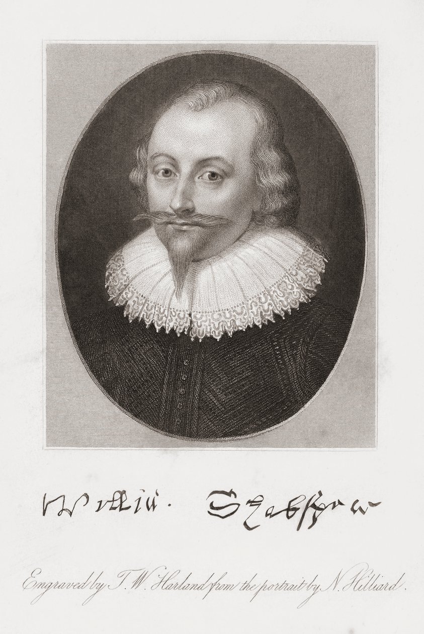 William Shakespeare. Portrait par Hilliard - Nicholas (after) Hilliard