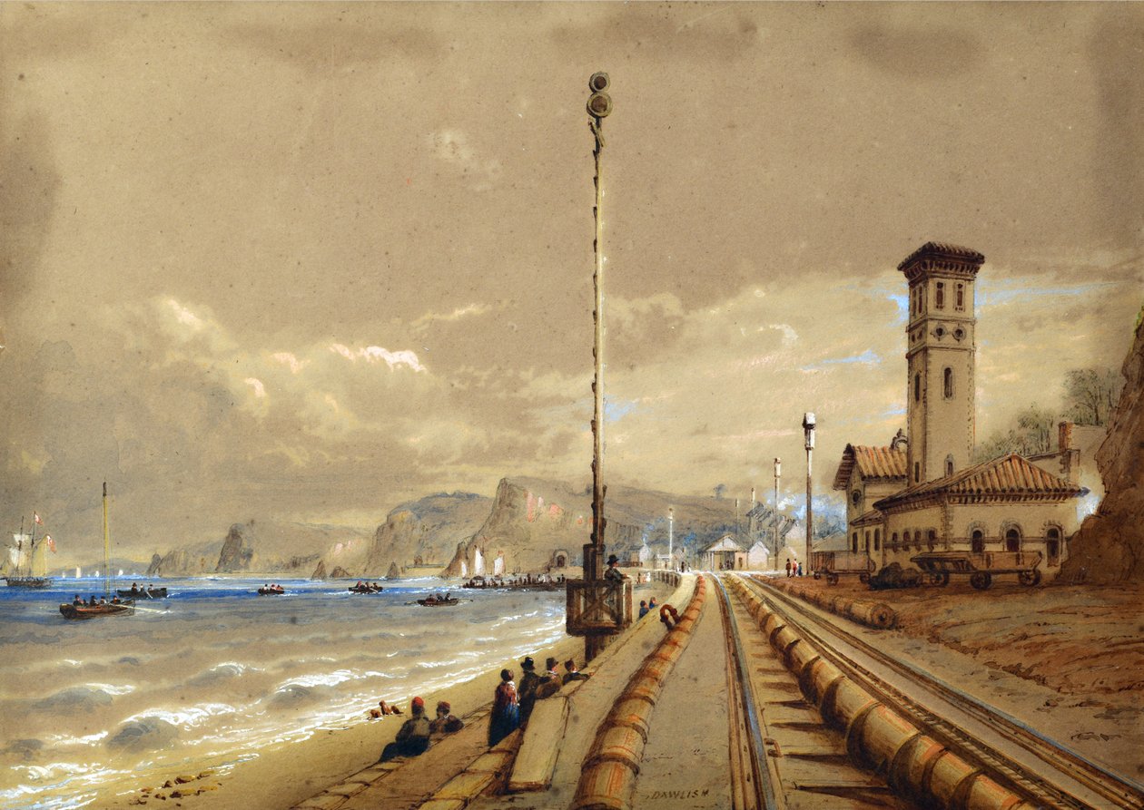 Chemin de fer atmosphérique à Dawlish, c.1850 - Nicholas Condy