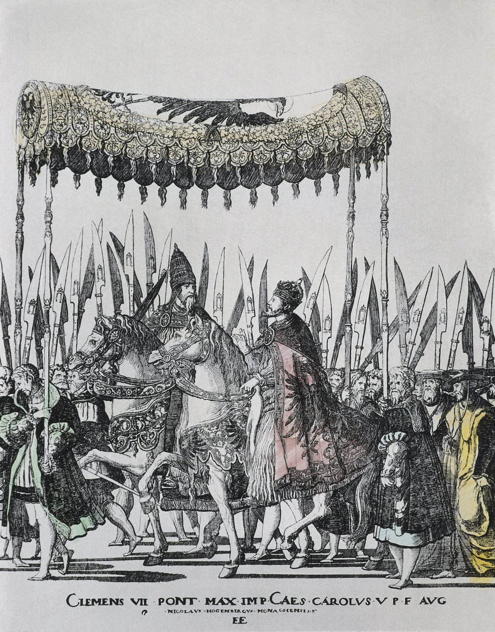 Hogenberg, Nicolas (1500-1539). Le Couronnement de Charles V à Bologne. Charles V (1500-1558). Empereur romain germanique (1519-1556) et roi d