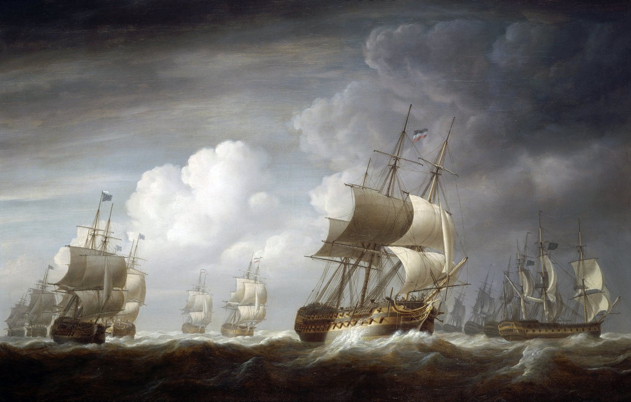 Une flotte de navires Indiaman, navires britanniques de la British East India Company - Nicholas Pocock