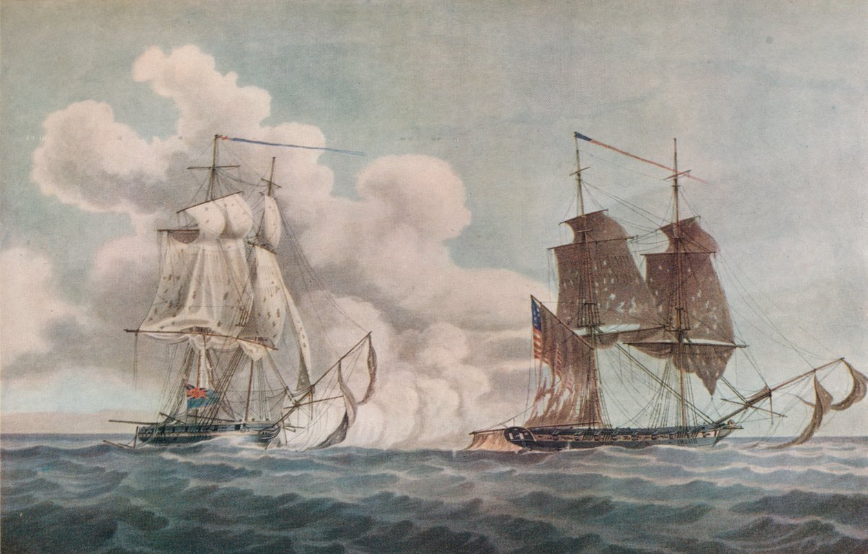 Paquebot et corsaire, vers 1819 - Nicholas Pocock