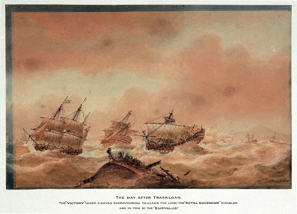 Le jour après la bataille de Trafalgar - Nicholas Pocock