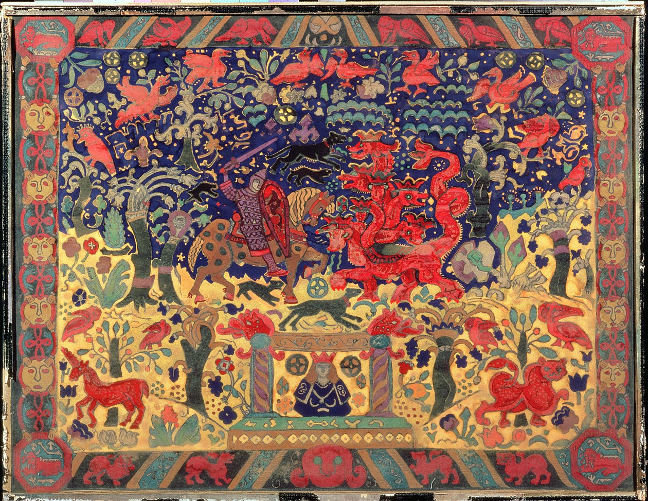 Bataille avec le dragon - Nicholas Roerich