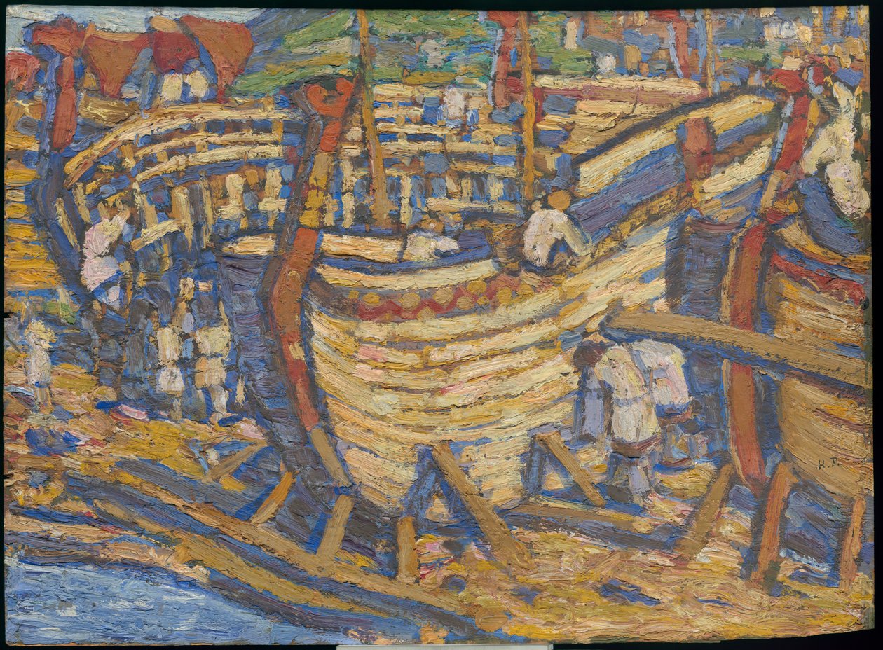 Construction des navires. Esquisse pour la peinture du même titre, 1903 - Nicholas Roerich