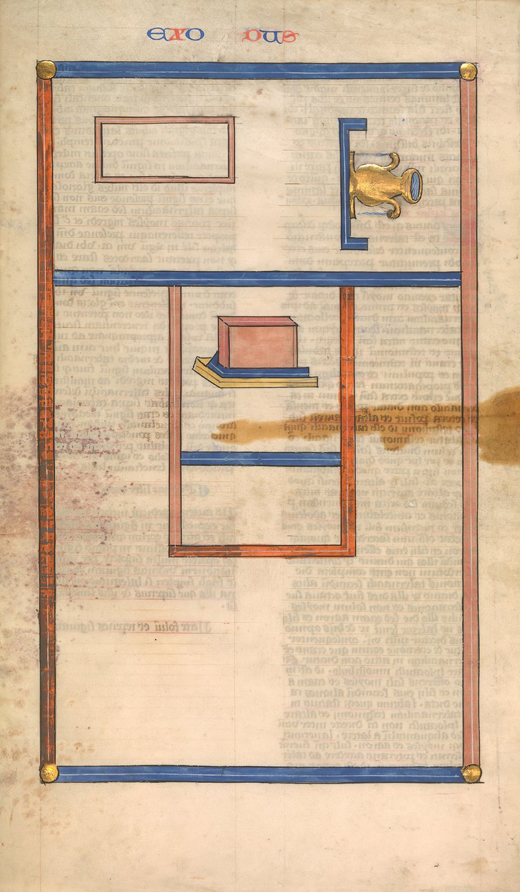 Plan du Tabernacle, une des six feuilles illustrées de la Postilla..., vers 1360-1380 - Nicholas of Lyra