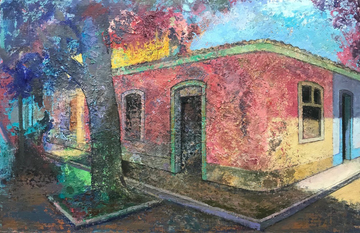 Bagarre de rue, 2021-23 (huile sur carton) - Nick Williams