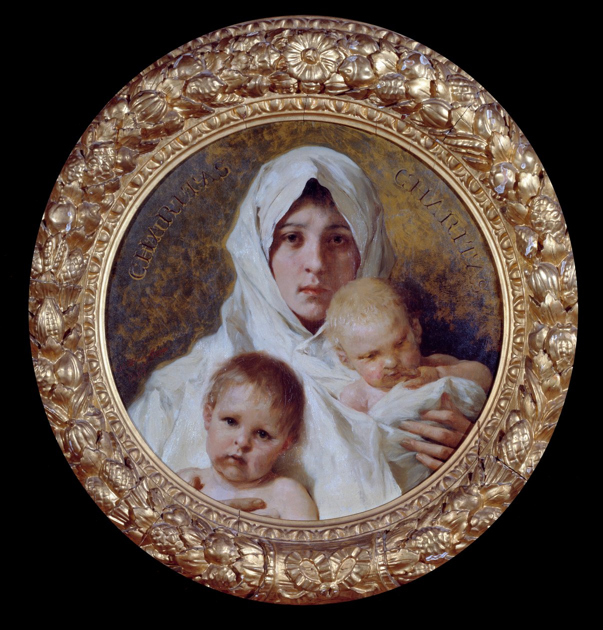 Allégorie de la charité Femme avec deux enfants - Nicolo Barabino