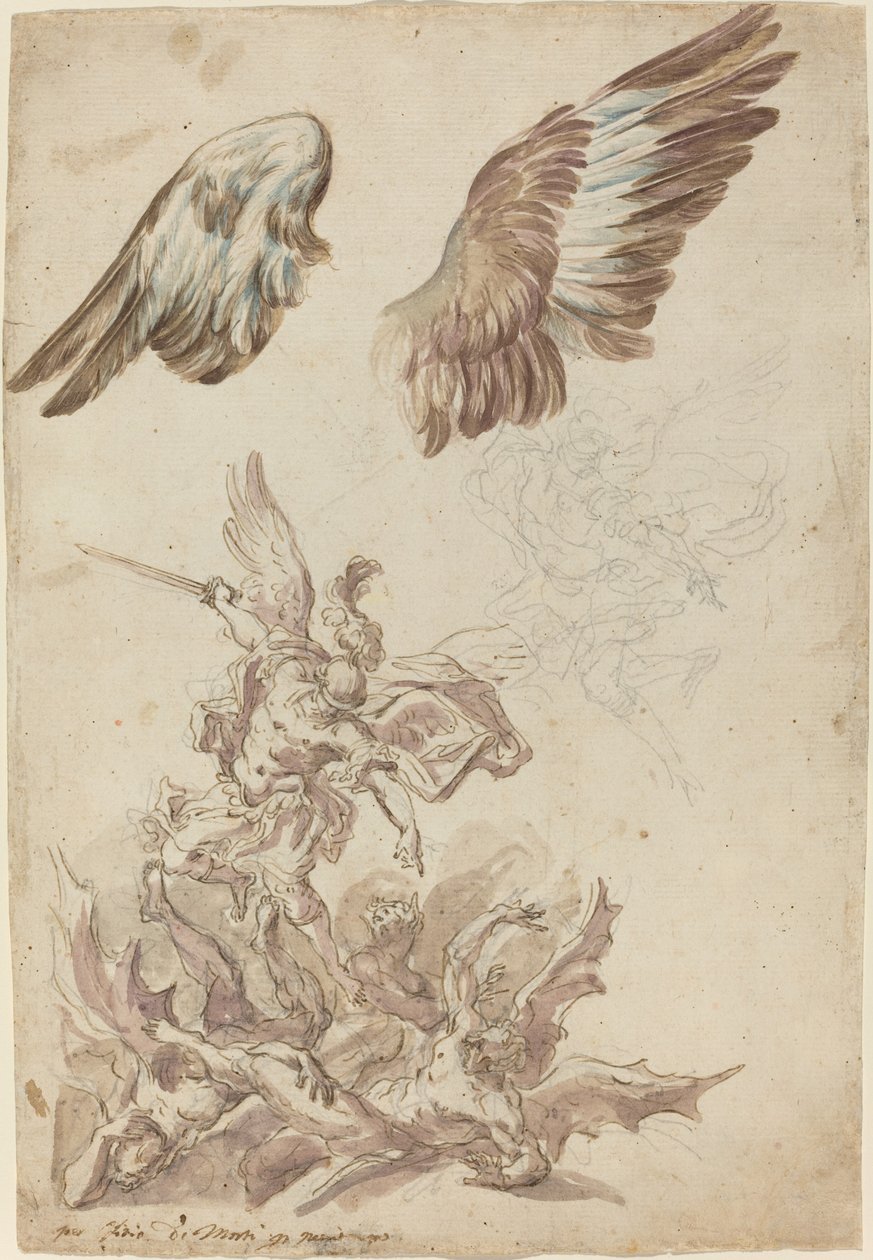 Études pour Saint Michel terrassant les anges rebelles - Nicolò Ricciolini