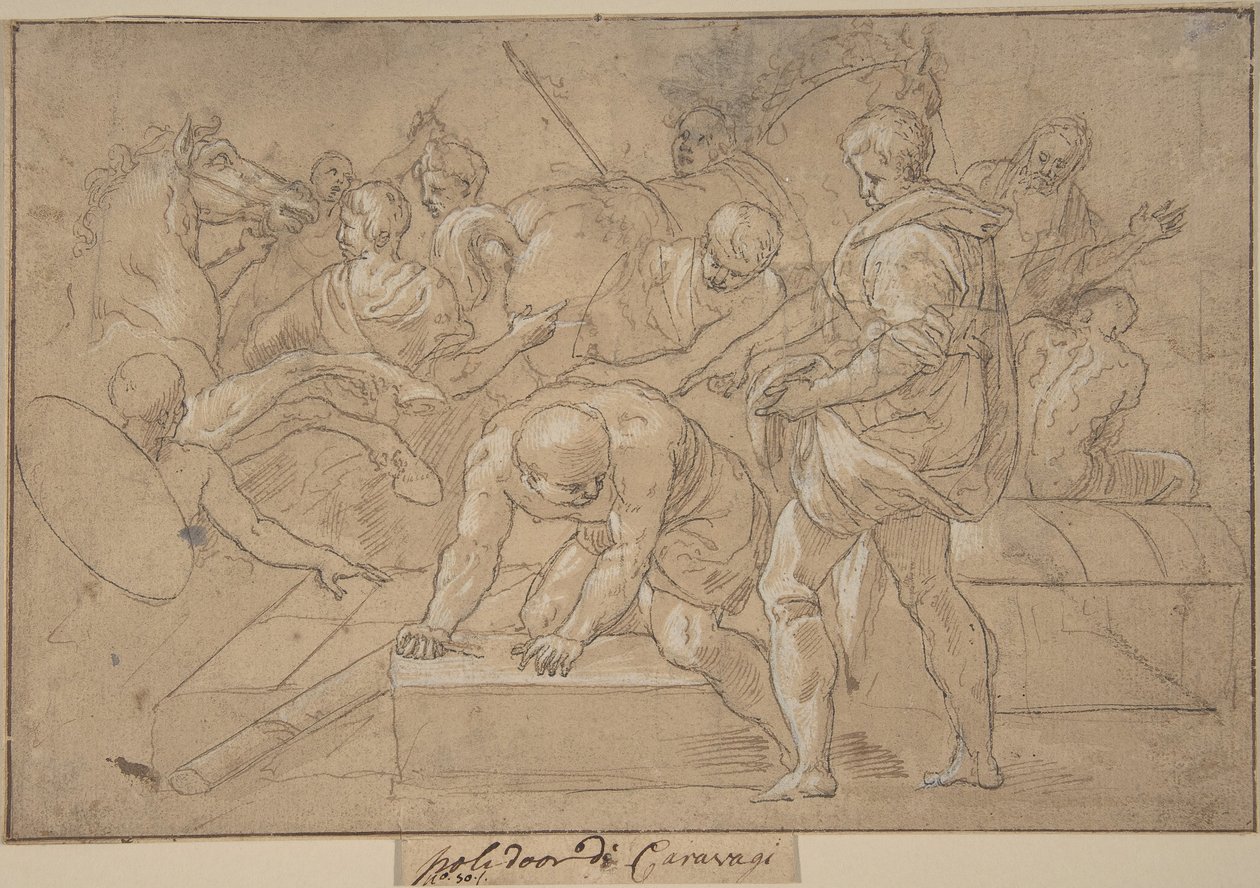Étude de composition de scène historique pour la Chapelle de Guise, 16e siècle - Nicolò dell