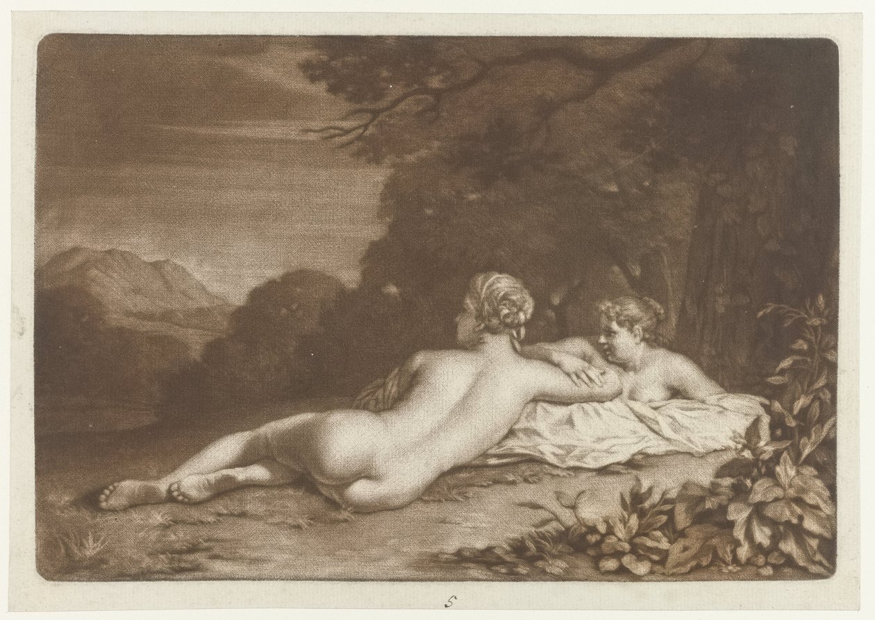 Paysage avec deux nymphes - Nicolaas Verkolje