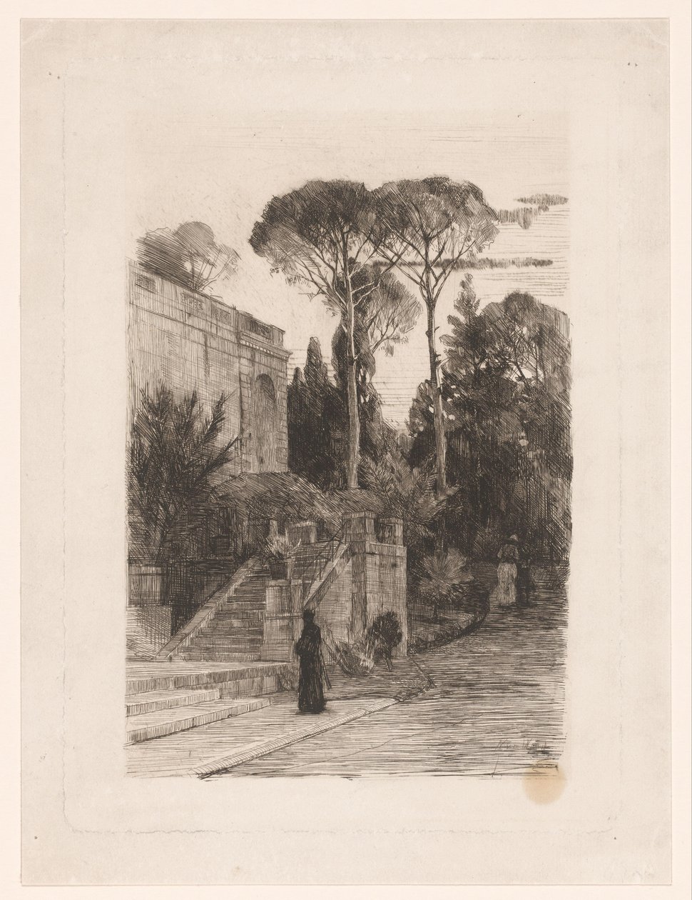 Bâtiment monumental avec jardin - Nicolaas van der Waay