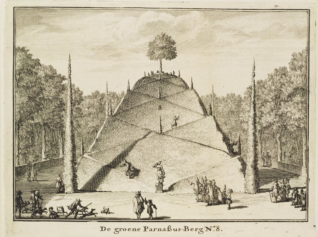 Mont Parnasse artificiel, gravé par Johannes Van den Aveele - Nicolaes Jansz Visscher