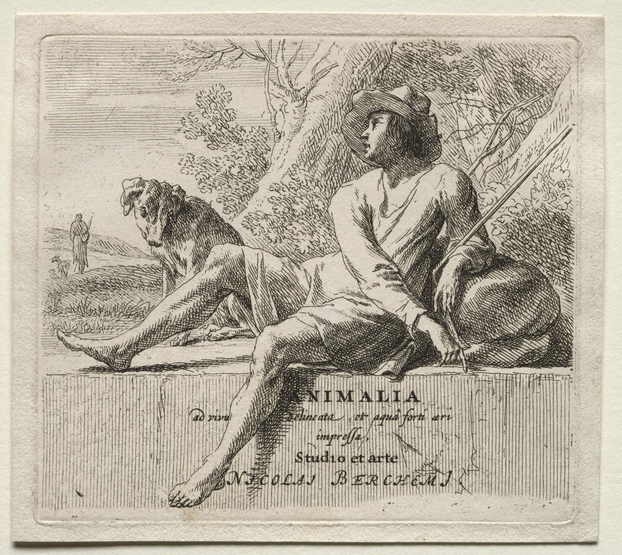 Animalia: Frontispice, Berger et Chien - Nicolaes Berchem