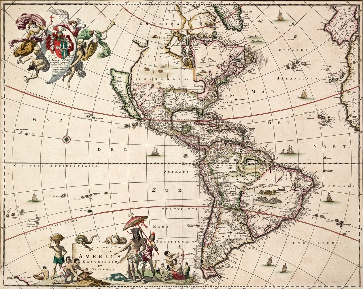 Carte des Amériques, vers 1671 - Nicolaes Jansz (1586 1652) Visscher