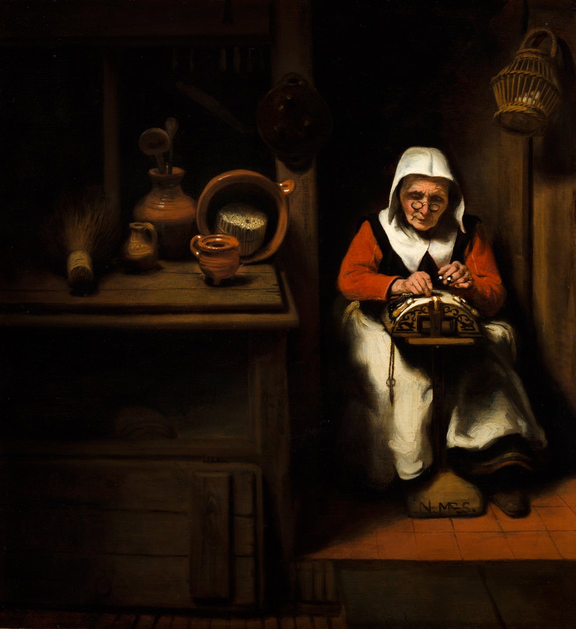 La vieille dentellière - Nicolaes Maes