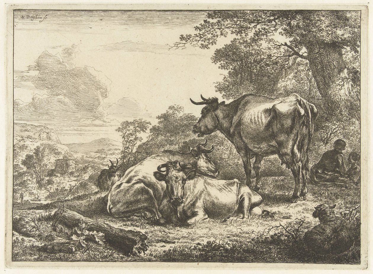 Trois vaches au repos - Nicolaes Pietersz Berchem