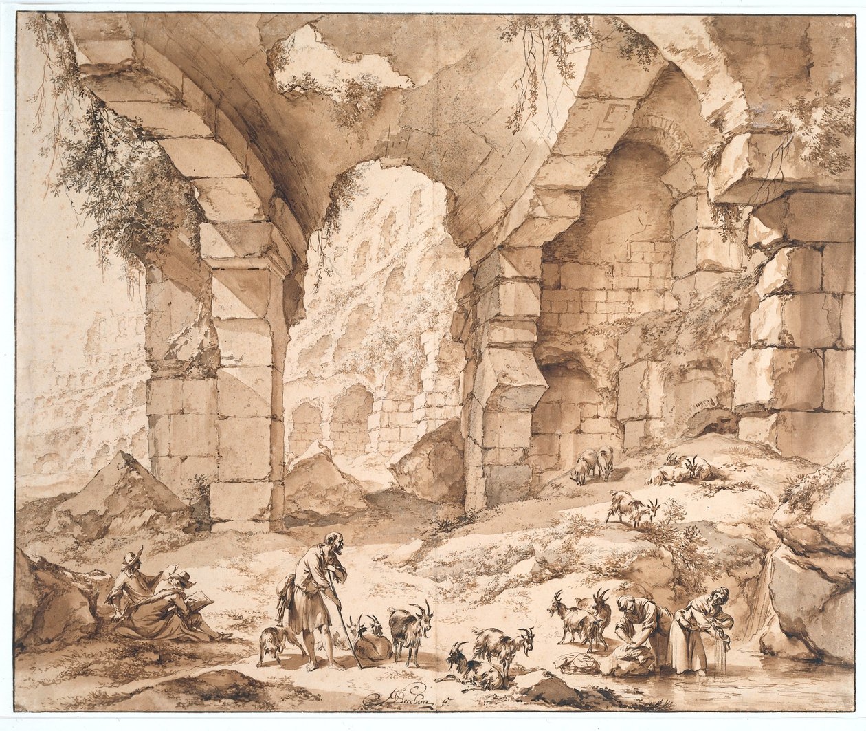 Vue des ruines du Colisée - Nicolaes Pietersz Berchem