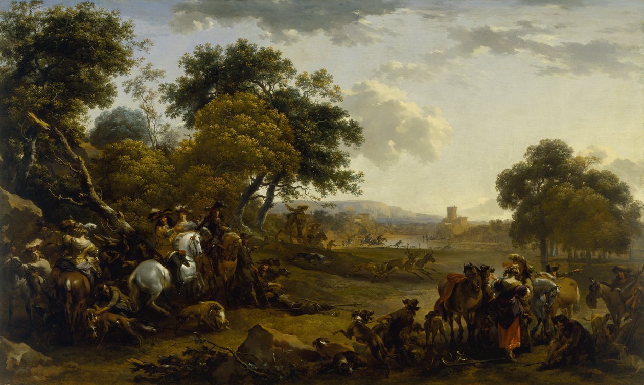 Paysage avec chasseurs - Nicolaes Pietersz. Berchem