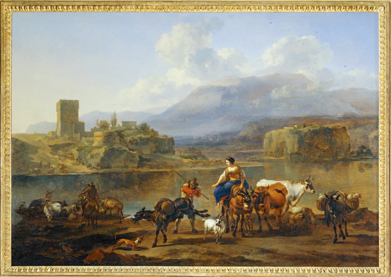 Le passage du bac … - Nicolaes Pietersz. Berchem