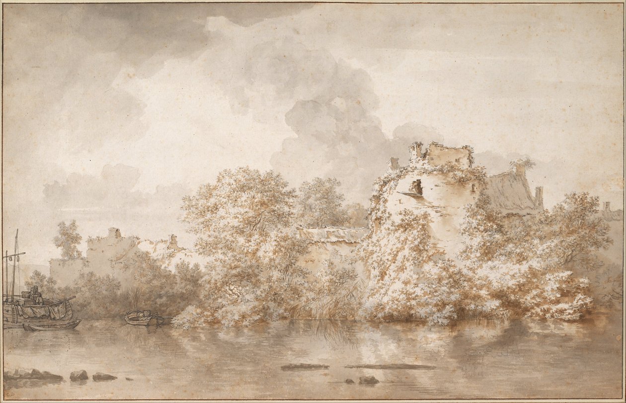 Paysage fluvial près de Montfoort - Nicolaes Pietersz. Berchem