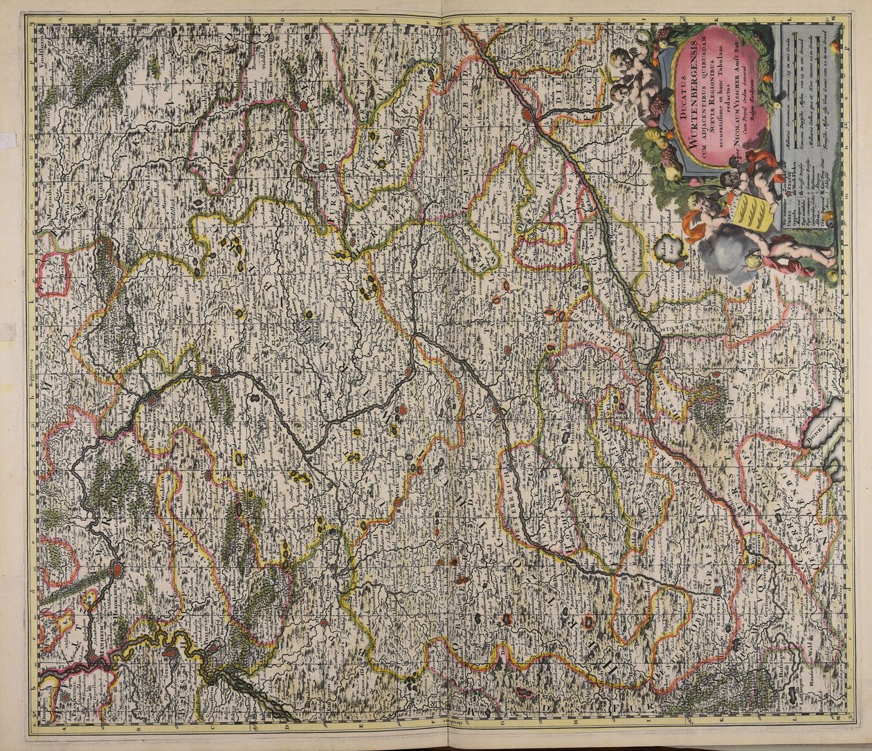 Ducatus Wurtenbergensis cum adjacentibus quibusdam Sueviae regionibus accuratissime in hanc tabulam redactus - Nicolaes Visscher