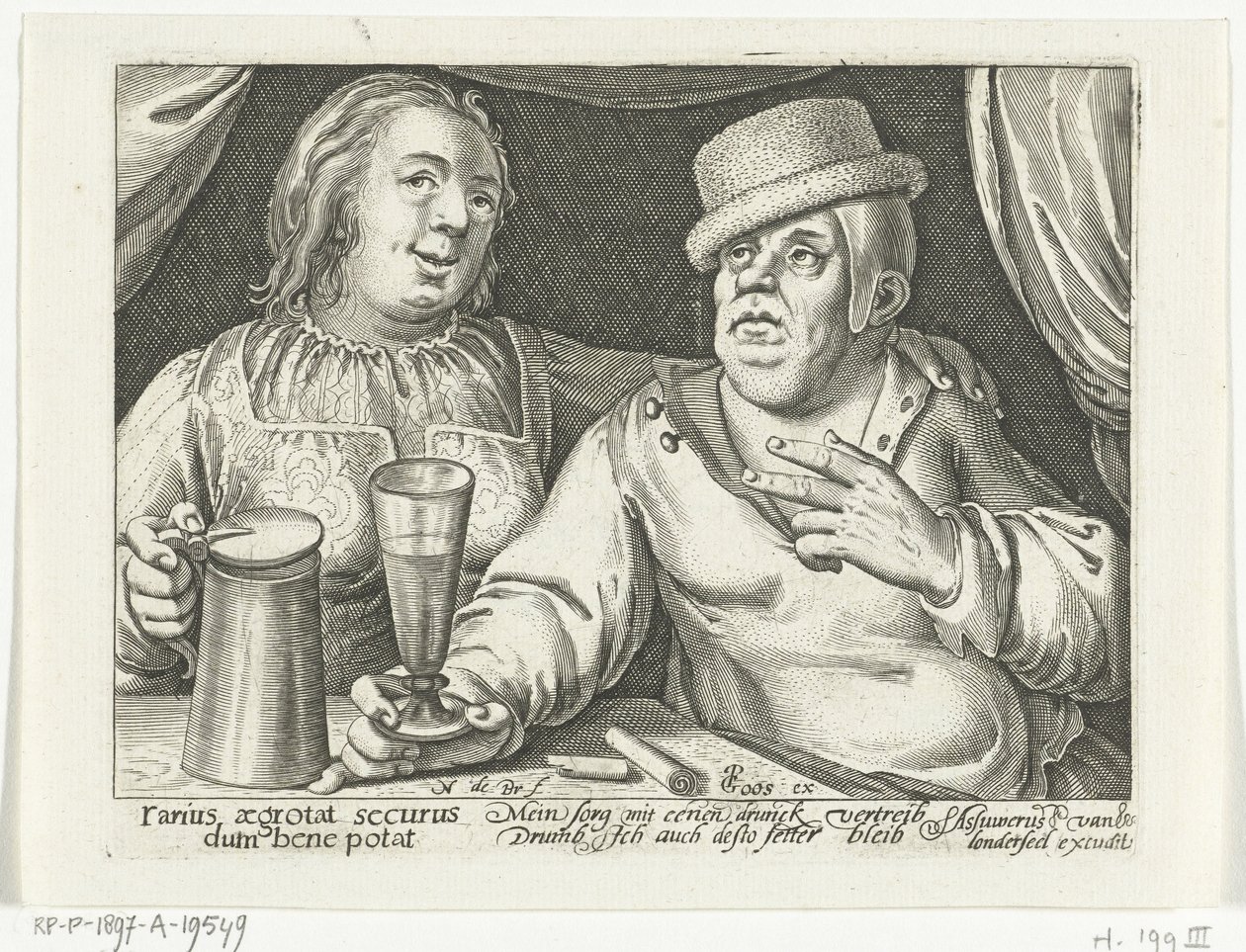 Homme et femme buvant - Nicolaes de Bruyn