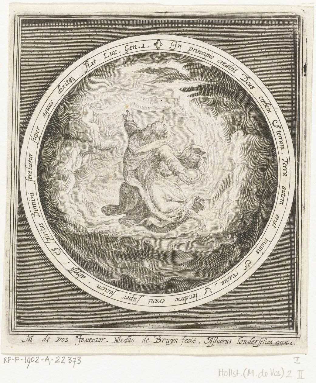 Premier jour de la création : Dieu crée le ciel et la terre (Van schepping tot verdrijving uit paradijs) - Nicolaes de Bruyn