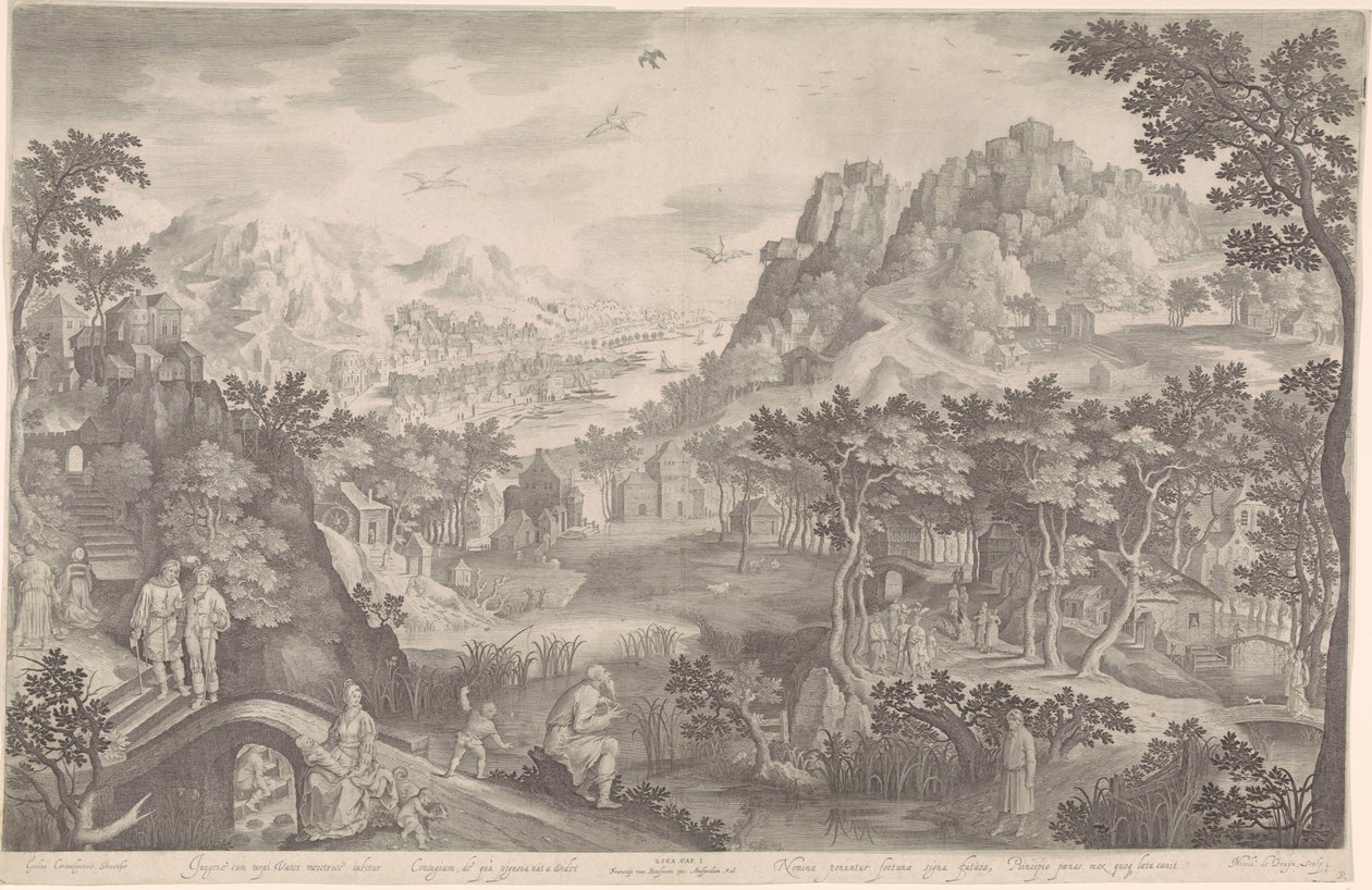 Osée et la femme adultère dans un paysage - Nicolaes de Bruyn