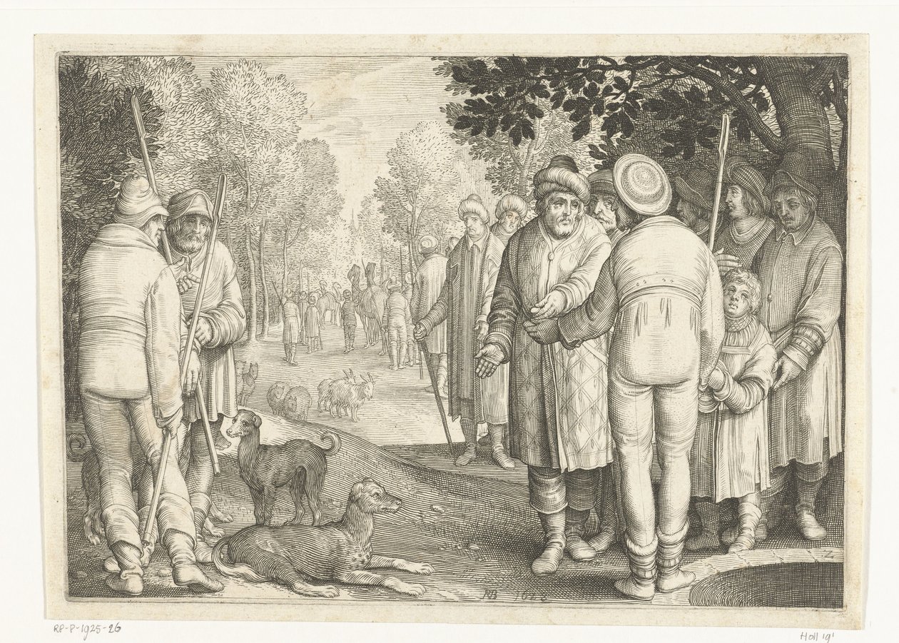 Joseph vendu par ses frères aux marchands près du puits (série Histoire de Joseph) - Nicolaes de Bruyn