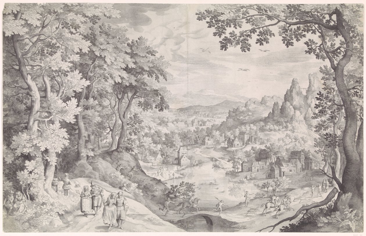 Paysage avec chasse au cerf - Nicolaes de Bruyn