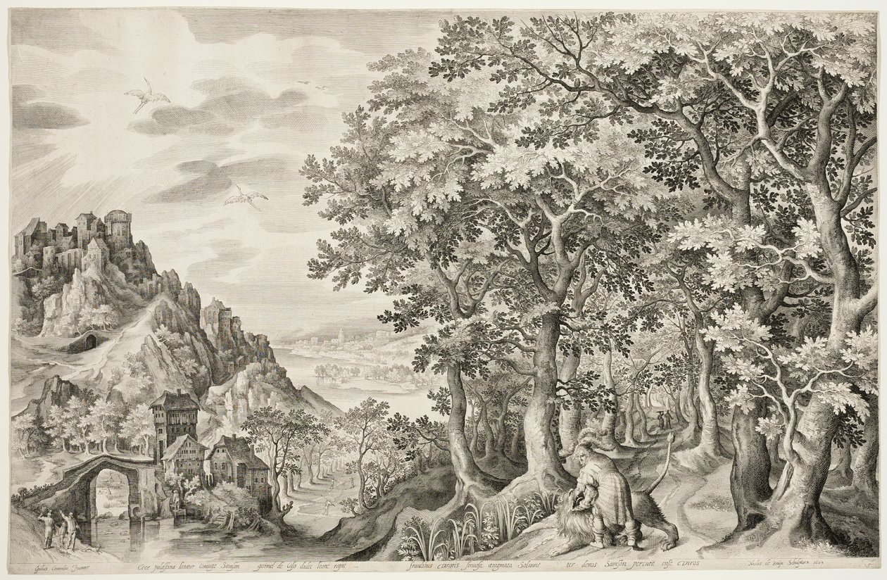 Samson tuant le lion - Nicolaes de Bruyn