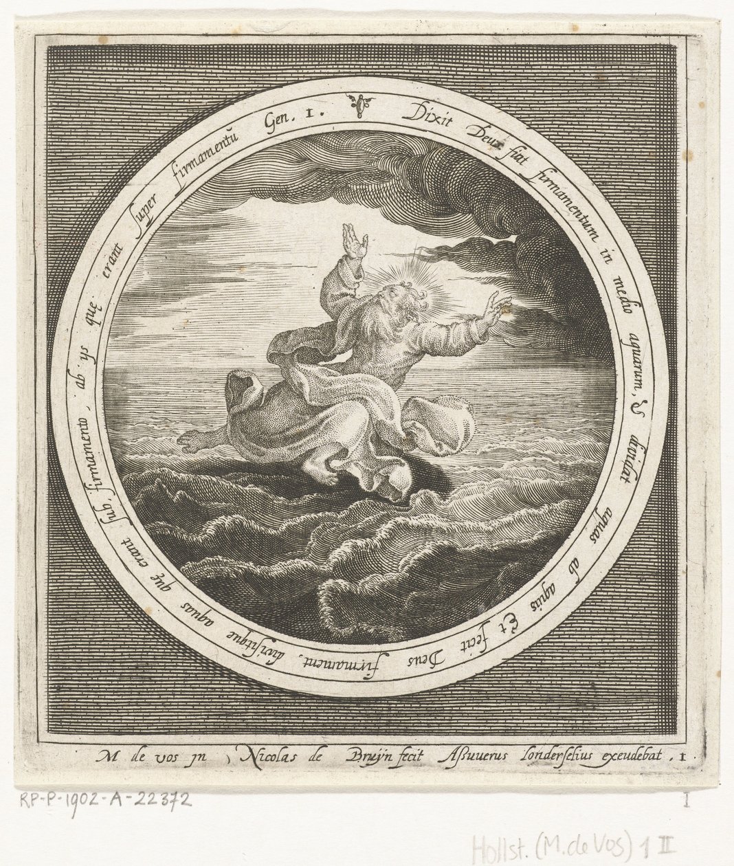 Deuxième jour de la création : Dieu sépare les eaux en ciel et mer (Van schepping tot verdrijving uit paradijs) - Nicolaes de Bruyn