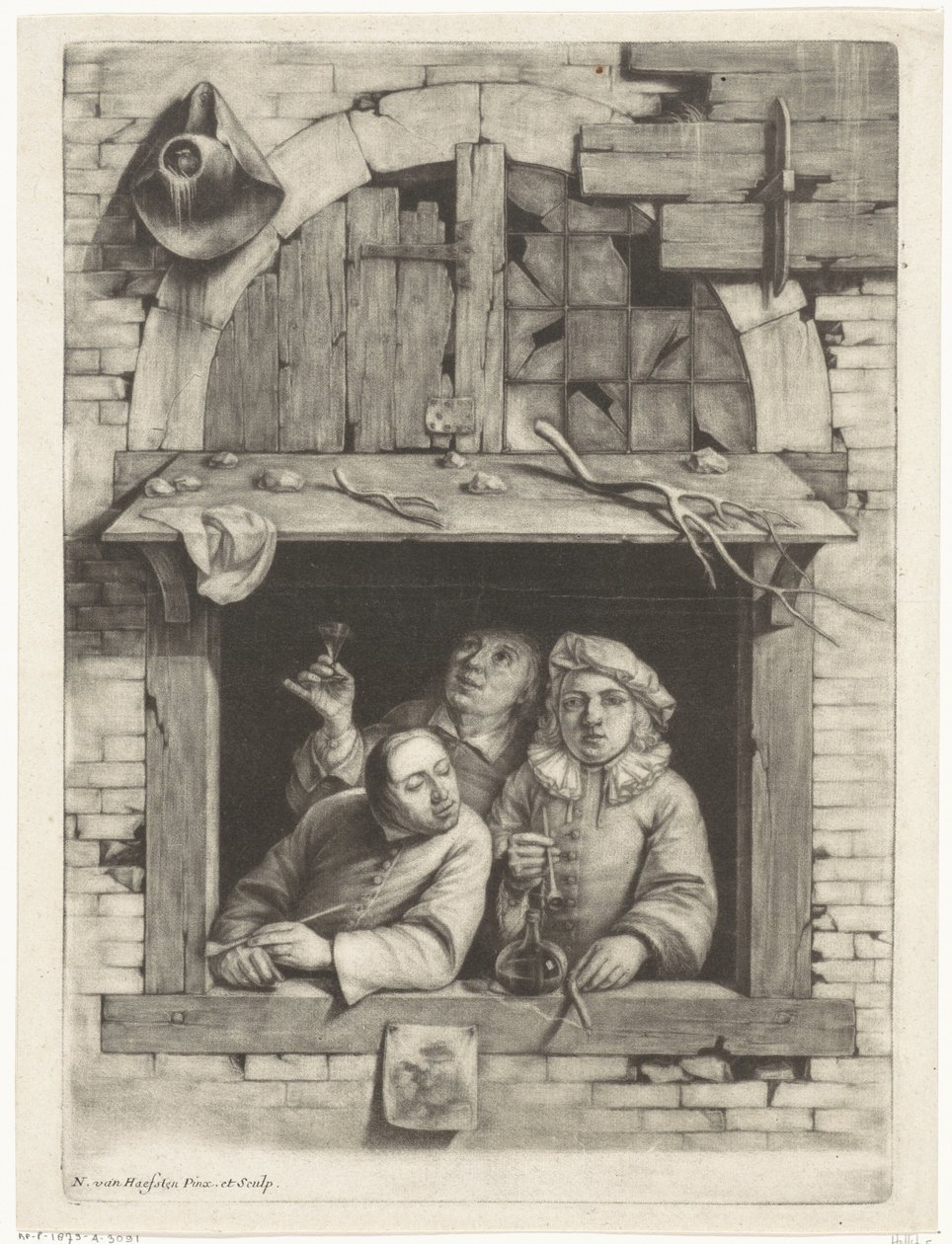 Trois fumeurs à une fenêtre - Nicolaes van Haeften