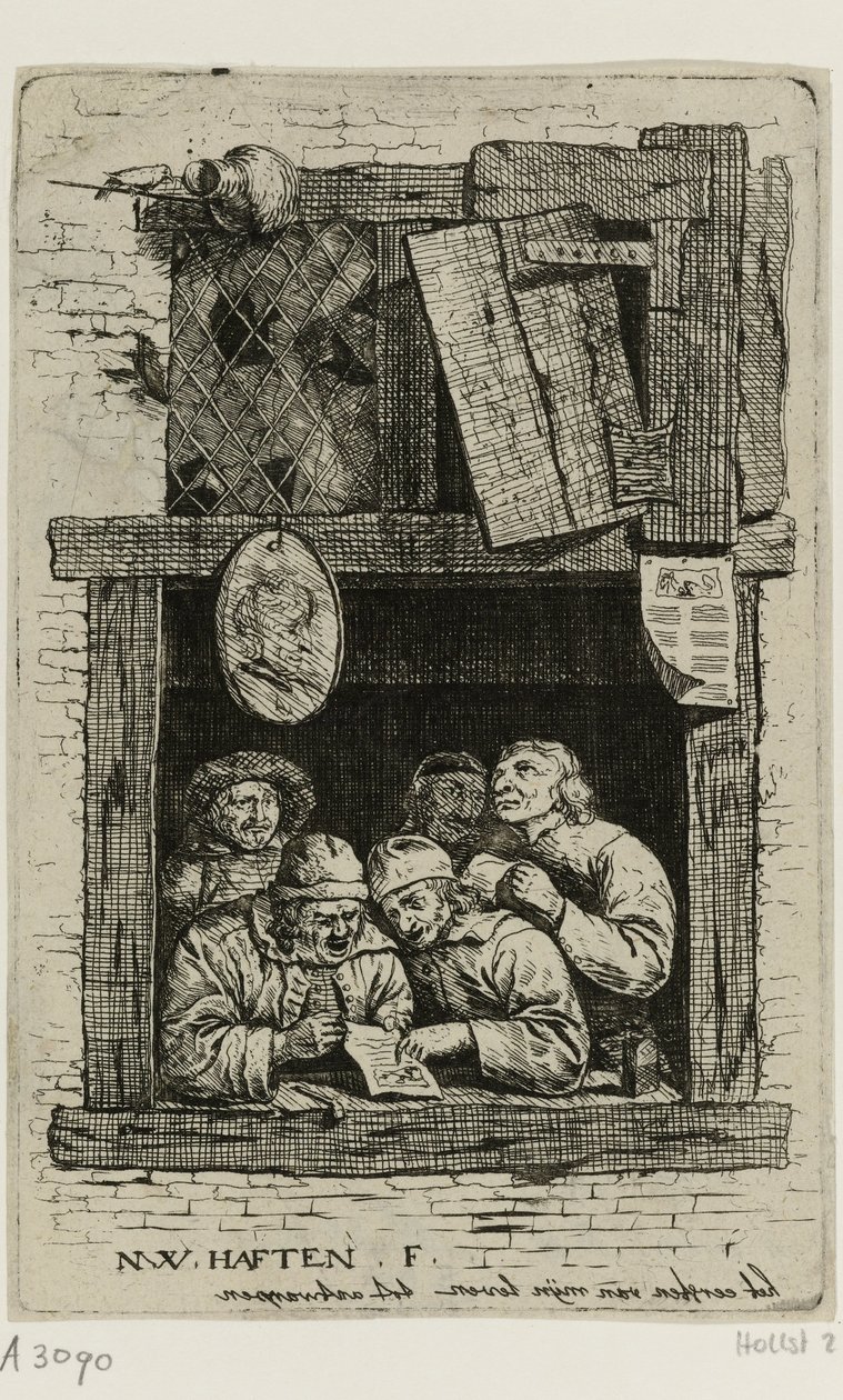 Cinq chanteurs à une fenêtre ouverte : les rhétoriciens - Nicolaes van Haeften